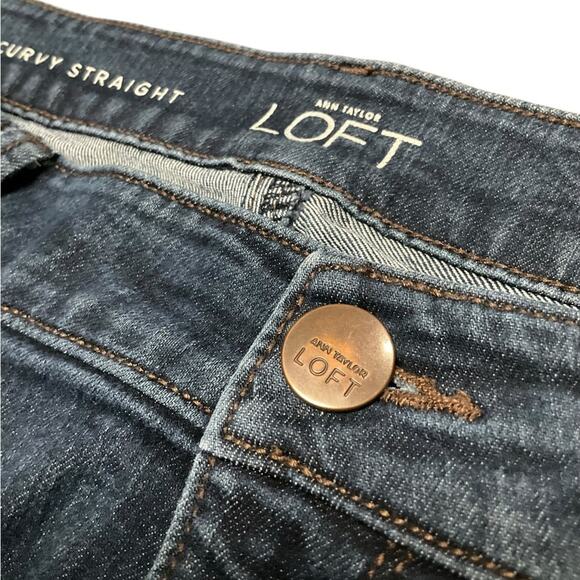 Ann Taylor Loft Women's Jeans Curvy Straight Stretch Blue Size 12 EUC - Picture 4 of 8